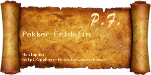 Pekker Fridolin névjegykártya